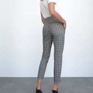 (NWT) ZARA GINGHAM STRAIGHT LEG PANTS